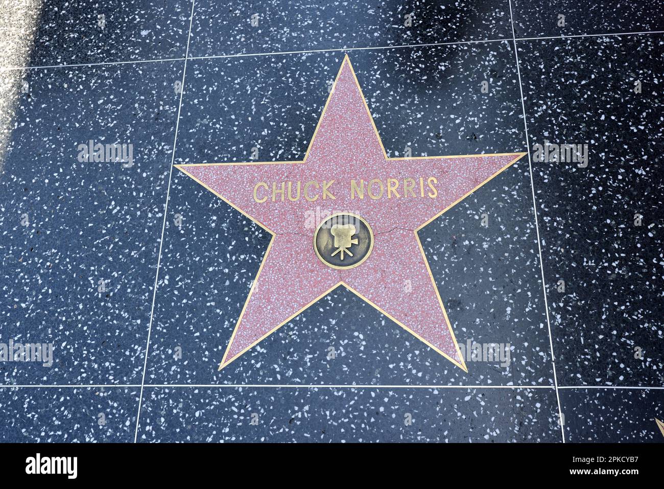 Vues générales sur le Hollywood Stars Walk of Fame, Hollywood Boulevard, Los Angeles, Californie, États-Unis. Banque D'Images