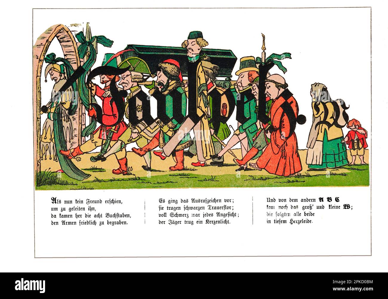 D'après la version allemande originale du livre ' Bastian der Faulpelz ' [ Bastian the lazybone ],1854 par Hoffmann, Heinrich, 1809-1894 Editeur Francfort-sur-le-main : Rütten & Loening Banque D'Images