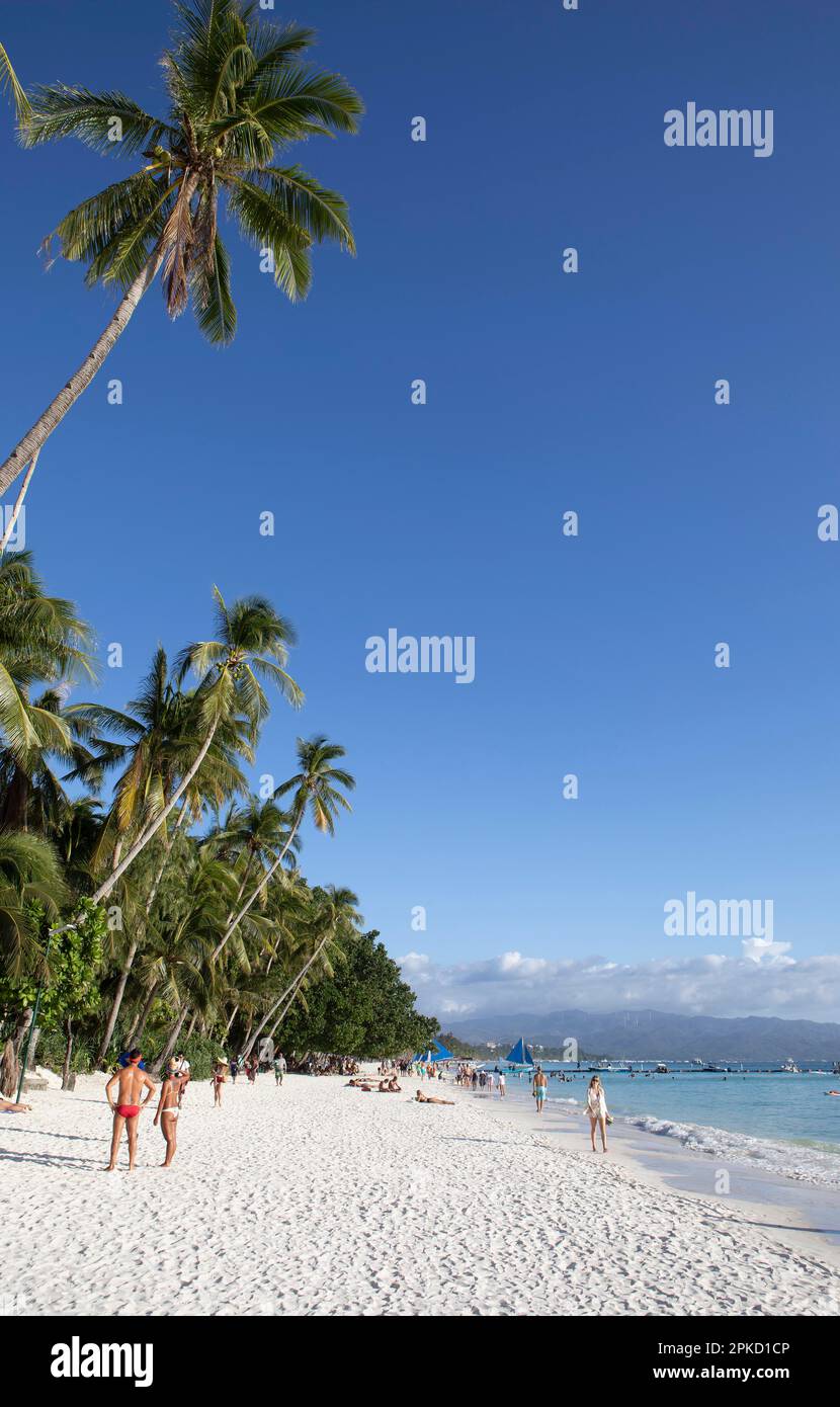 White Beach, Station 2, Barangay Balabag, Boracay Island, Visayas Island Group, Philippines Banque D'Images