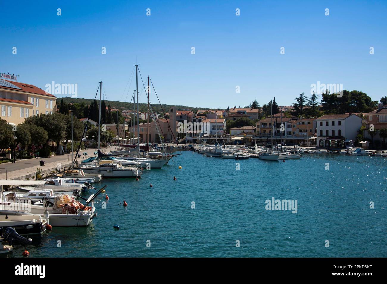 Malinska marina, île de Krk, Croatie, Baie du Golfe de Kvarner, Mer Adriatique, Croatie Banque D'Images