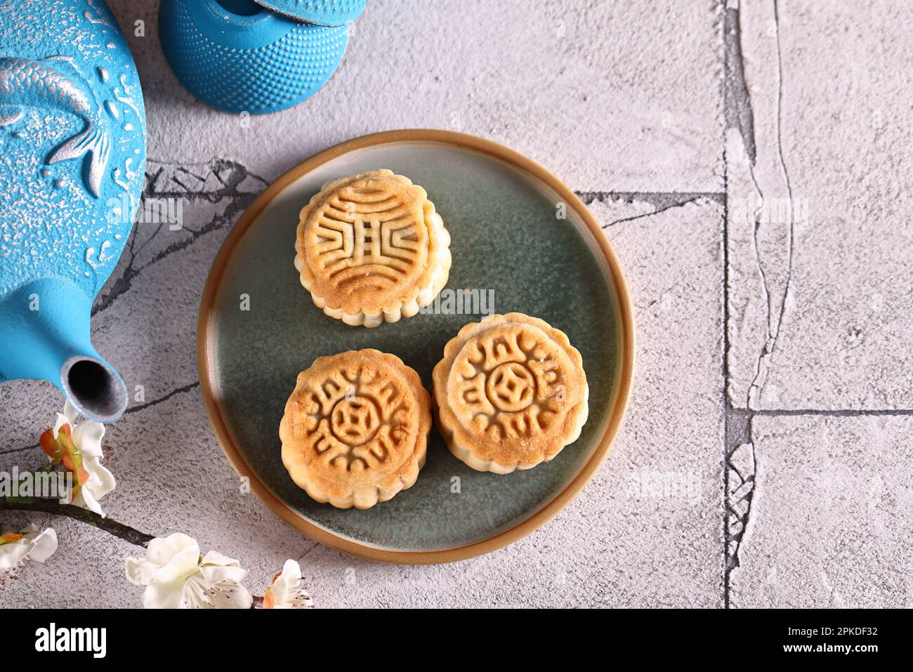 les gâteaux de lune sont un régal pour les vacances Banque D'Images