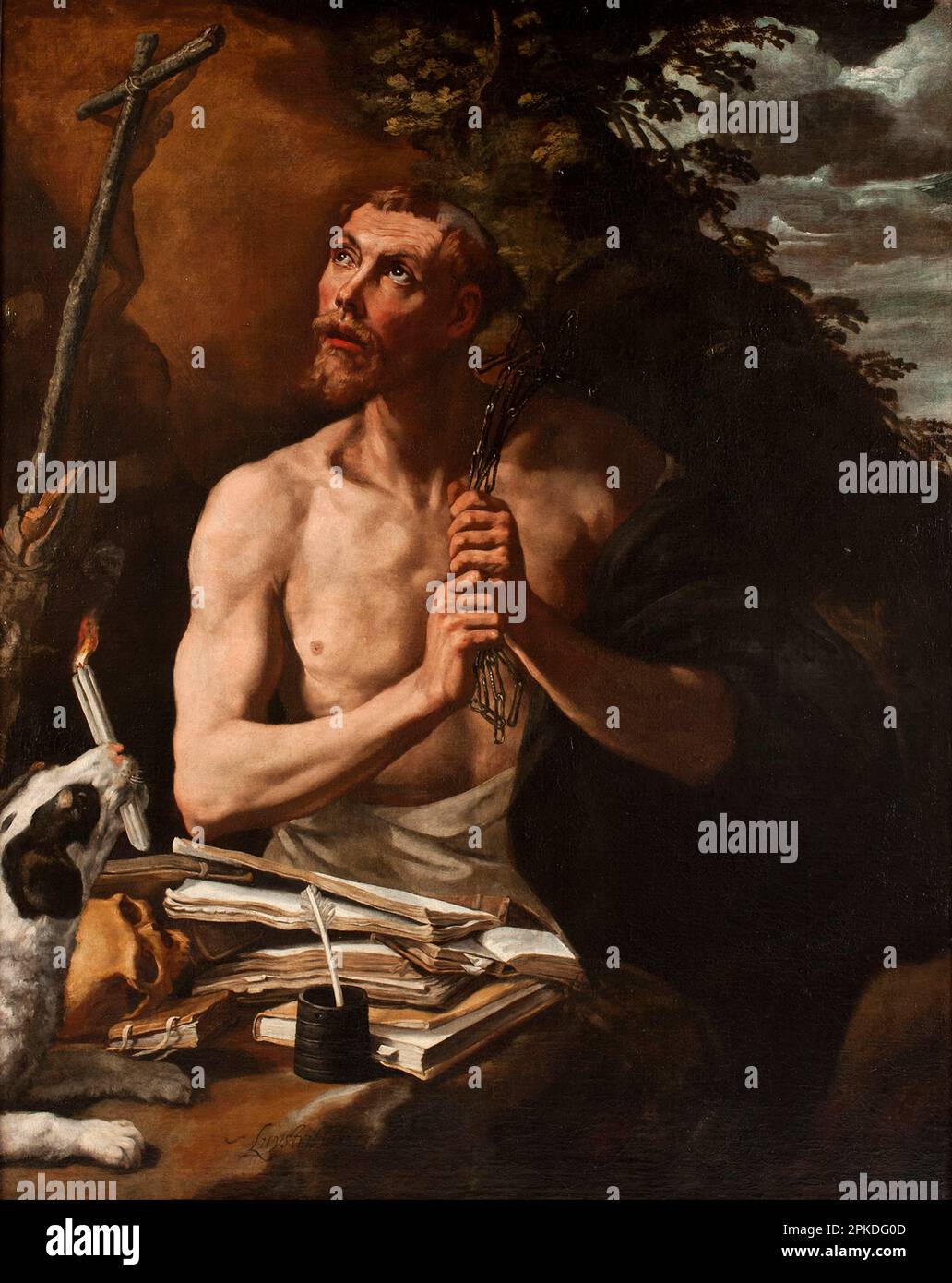 St Dominic à Penitence ca. 1610-1624 par Luis Tristan Banque D'Images