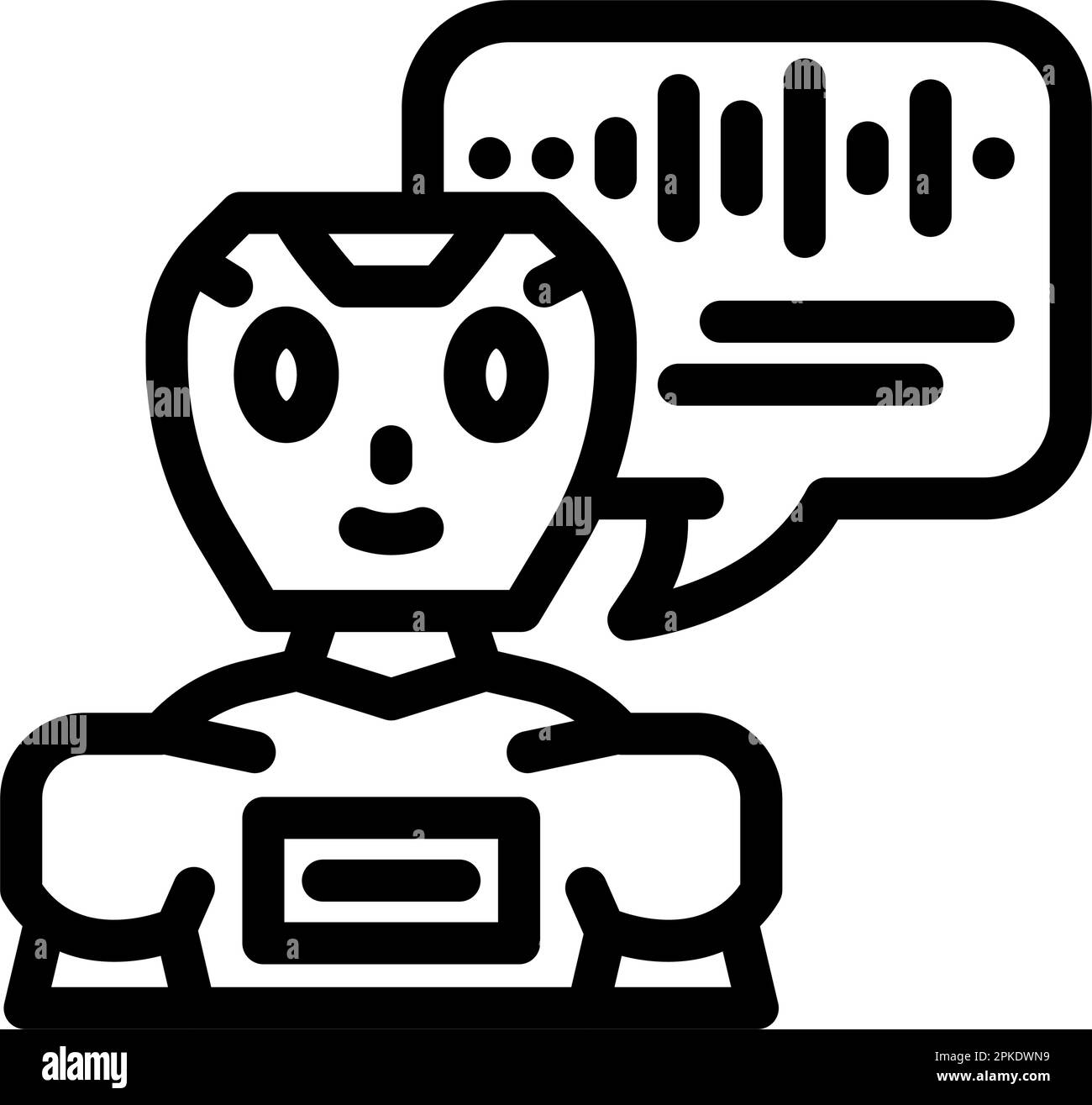 illustration vectorielle de l'icône de la ligne bot du chat vocal Illustration de Vecteur