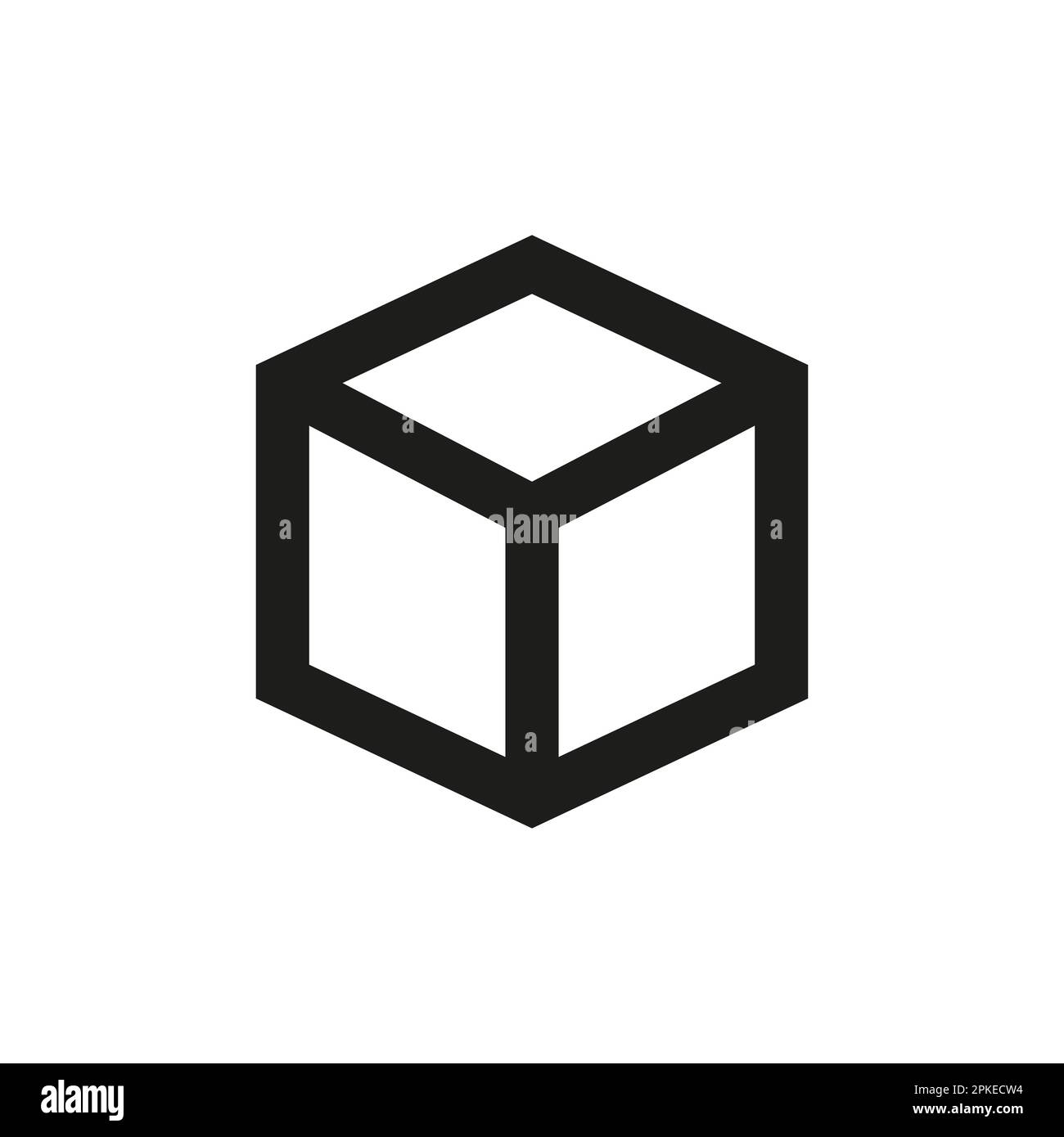 icône de ligne de cube conception simple Illustration de Vecteur