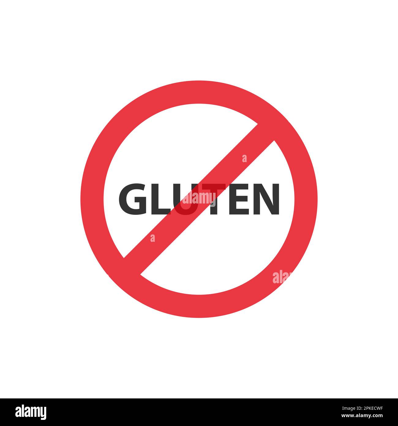 Stop, avertissement, attention, pas de gluten avec inscription Illustration de Vecteur