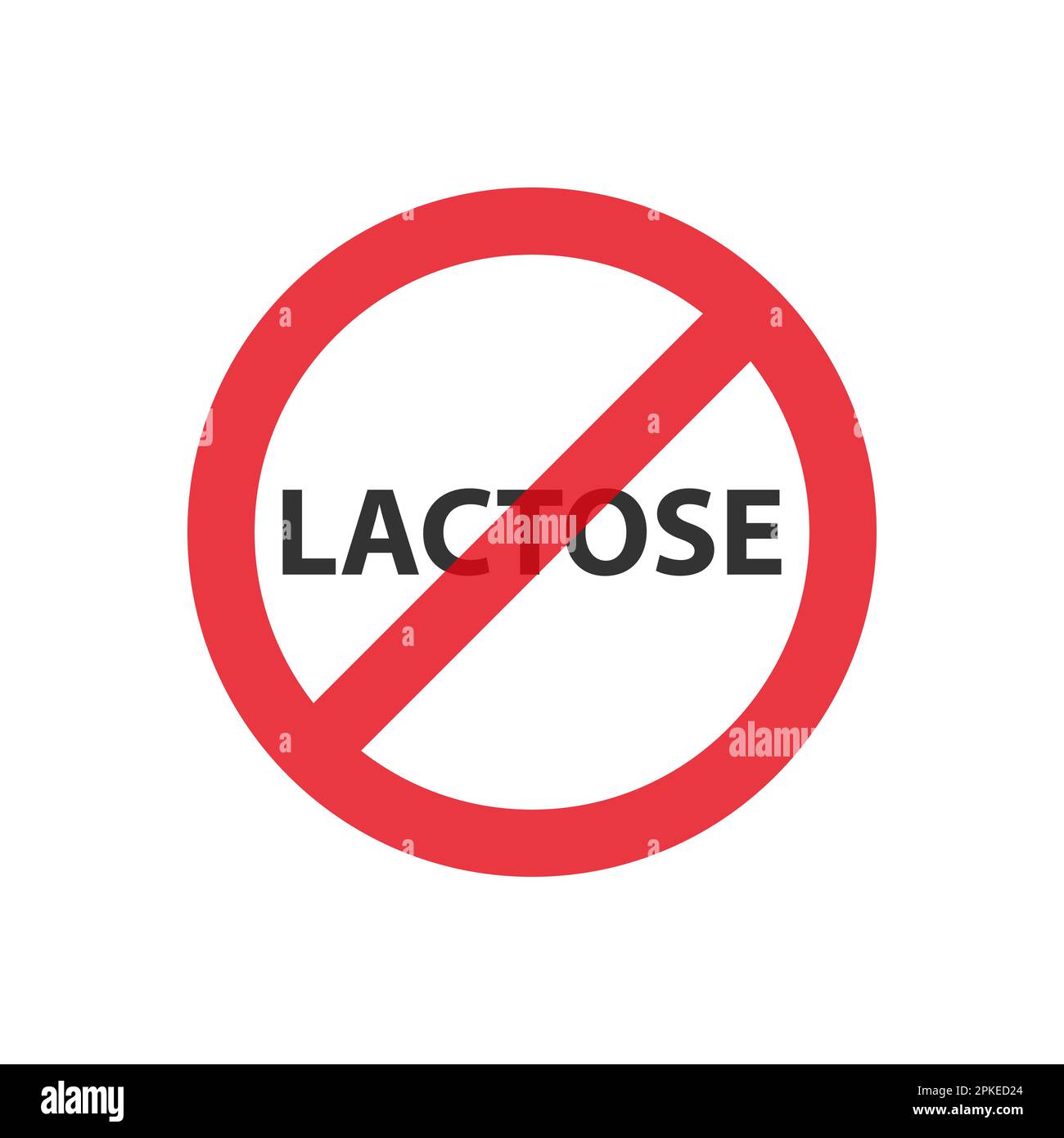 Stop, avertissement, attention panneau lactose. sans lactose Illustration de Vecteur