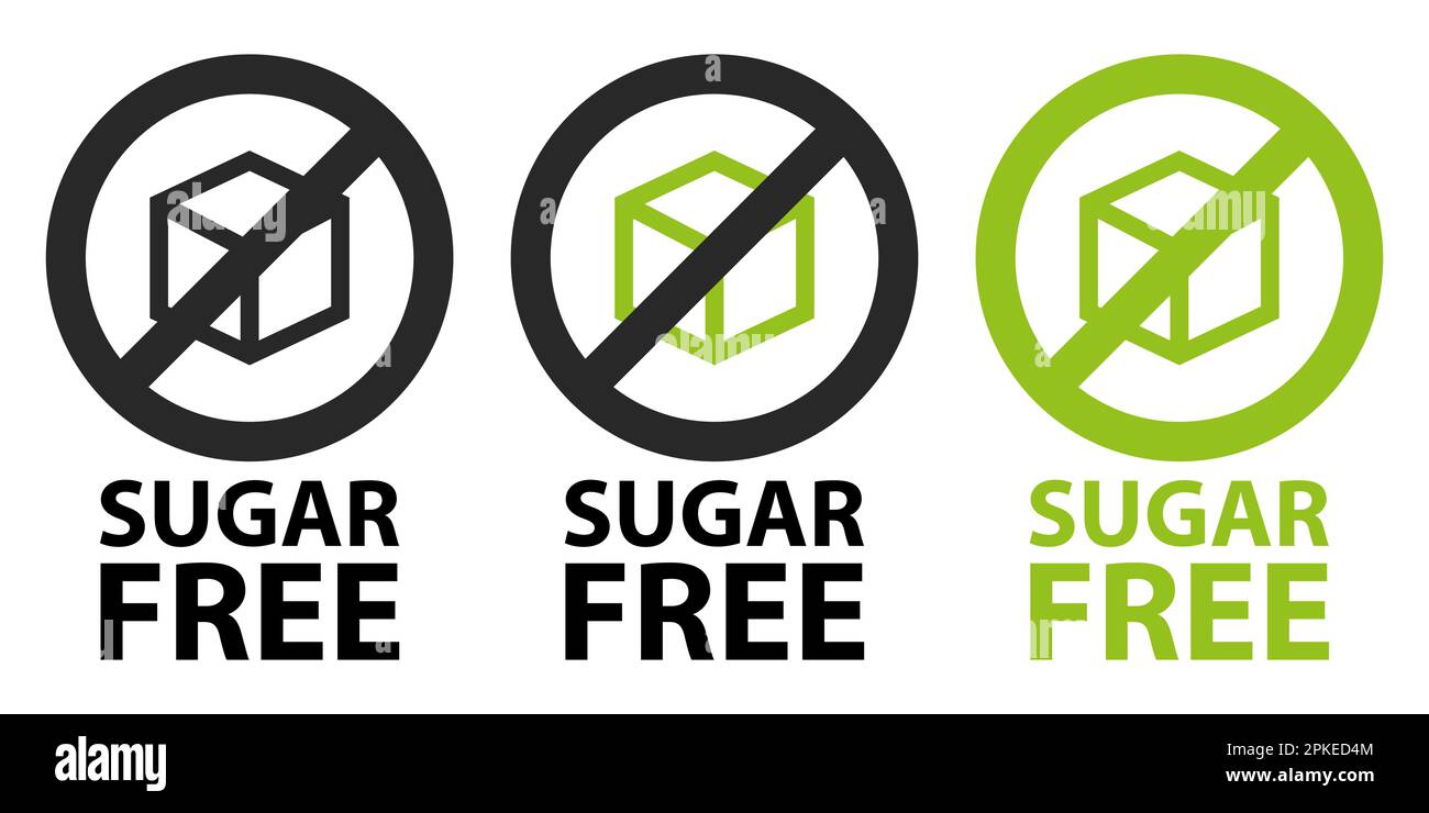 Jeu de symboles d'icône sans sucre Illustration de Vecteur