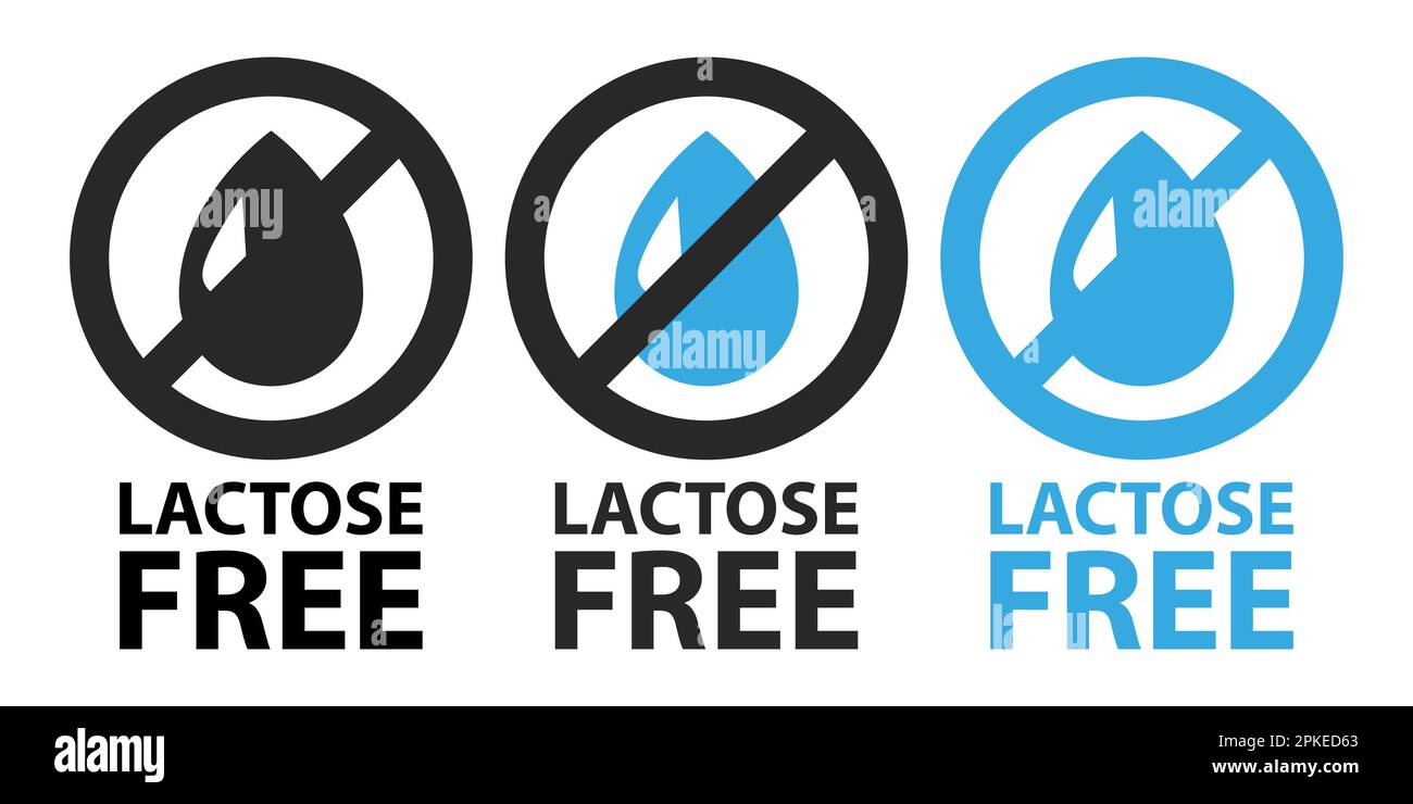 Jeu de symboles sans lactose Illustration de Vecteur