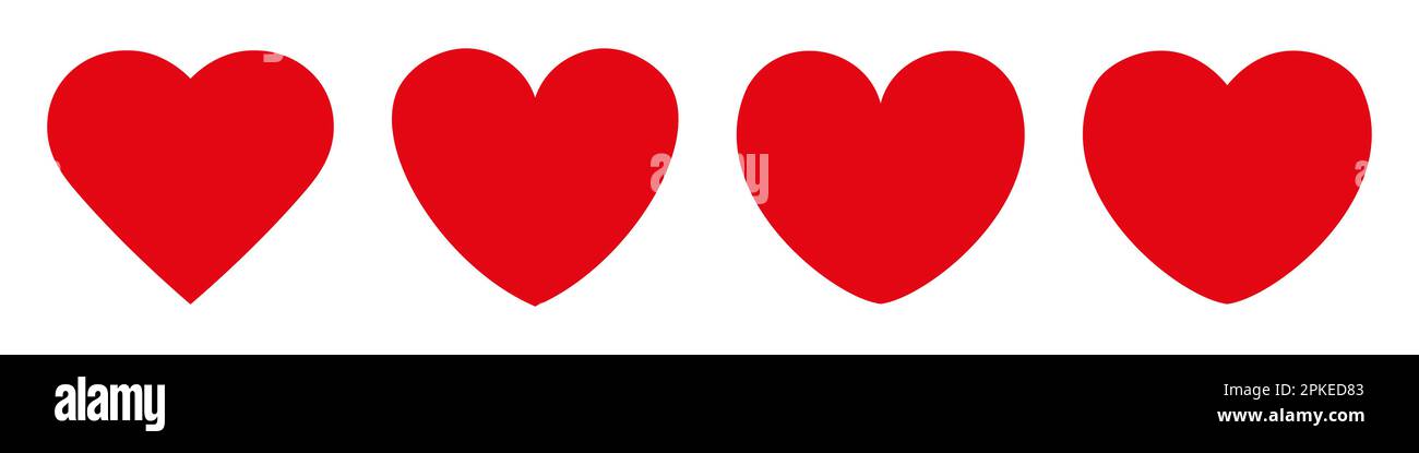 Ensemble de lignes d'icônes en forme de coeur, design simple Illustration de Vecteur