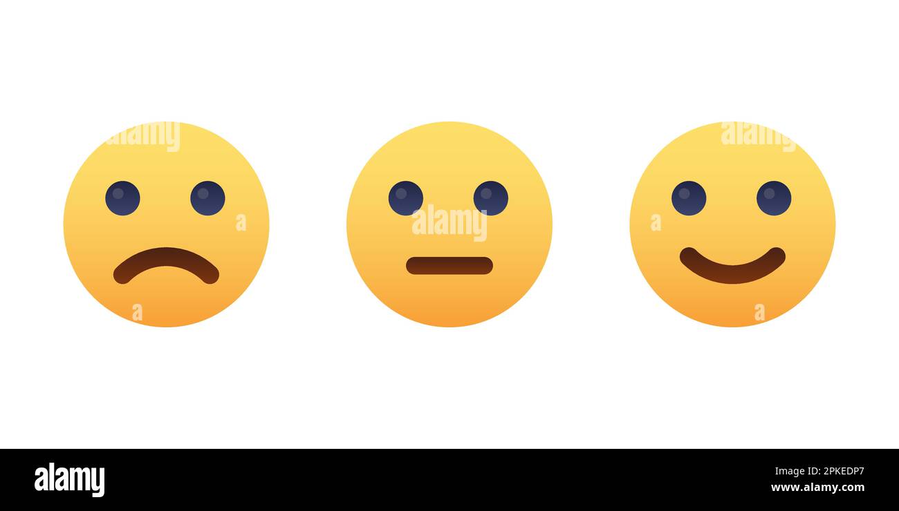 Ensemble d'icônes de visage de sourire. Des émotions différentes Illustration de Vecteur