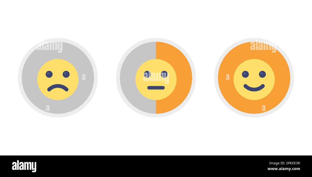 Concept d'icônes de sourire pour le lecteur d'humeur Illustration de Vecteur