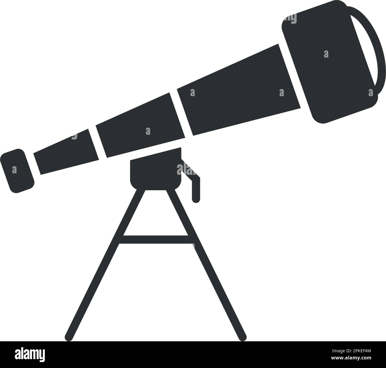 Icône du télescope de style plat. COSMOS découvre l'illustration vectorielle sur un arrière-plan isolé. Concept d'entreprise de signe d'astronomie. Illustration de Vecteur