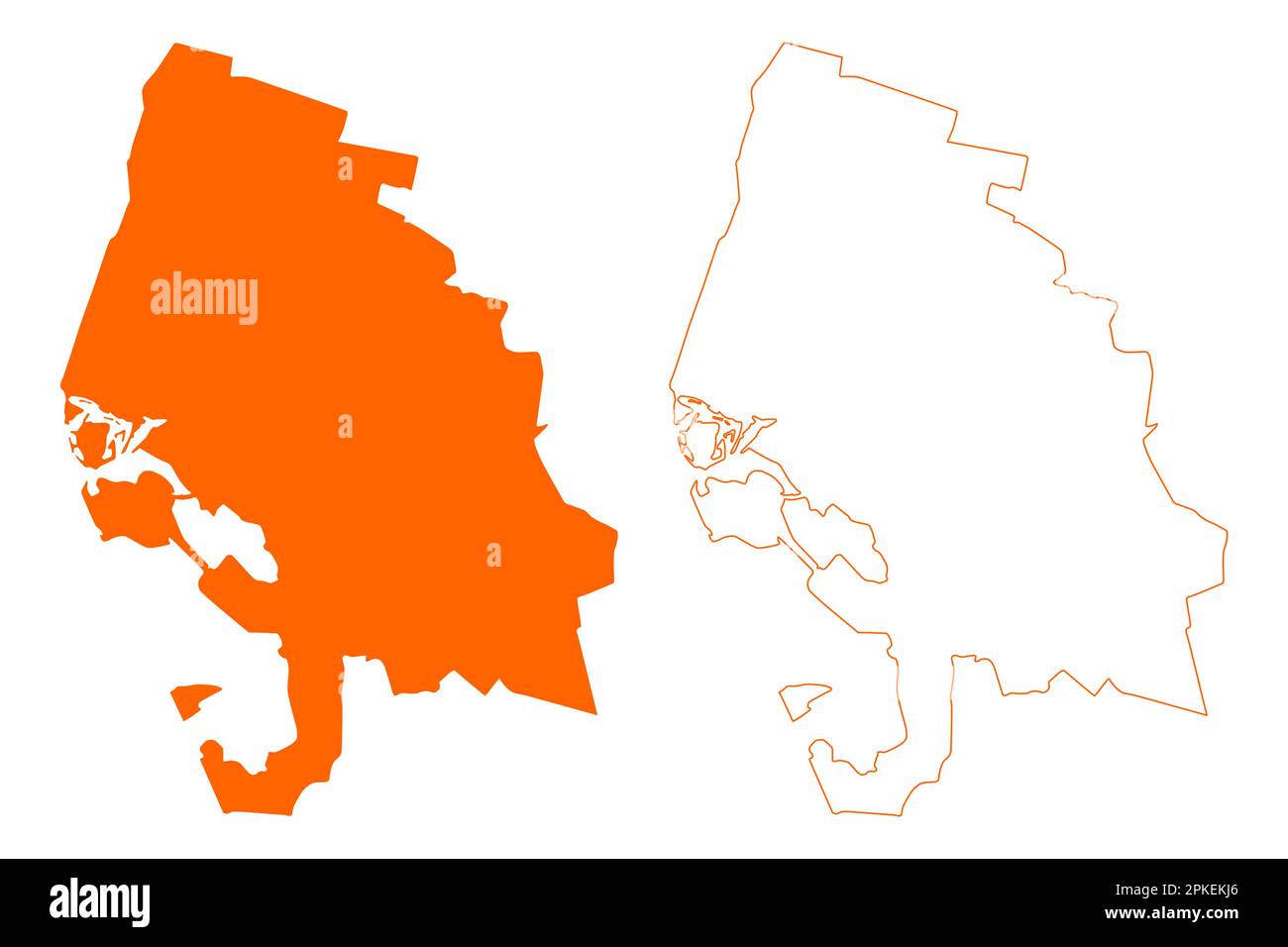 Bergen op Zoom ville et municipalité (Royaume des pays-Bas, Hollande,  Brabant Nord ou province de Noord-Brabant) carte illustration vectorielle,  gribble Image Vectorielle Stock - Alamy