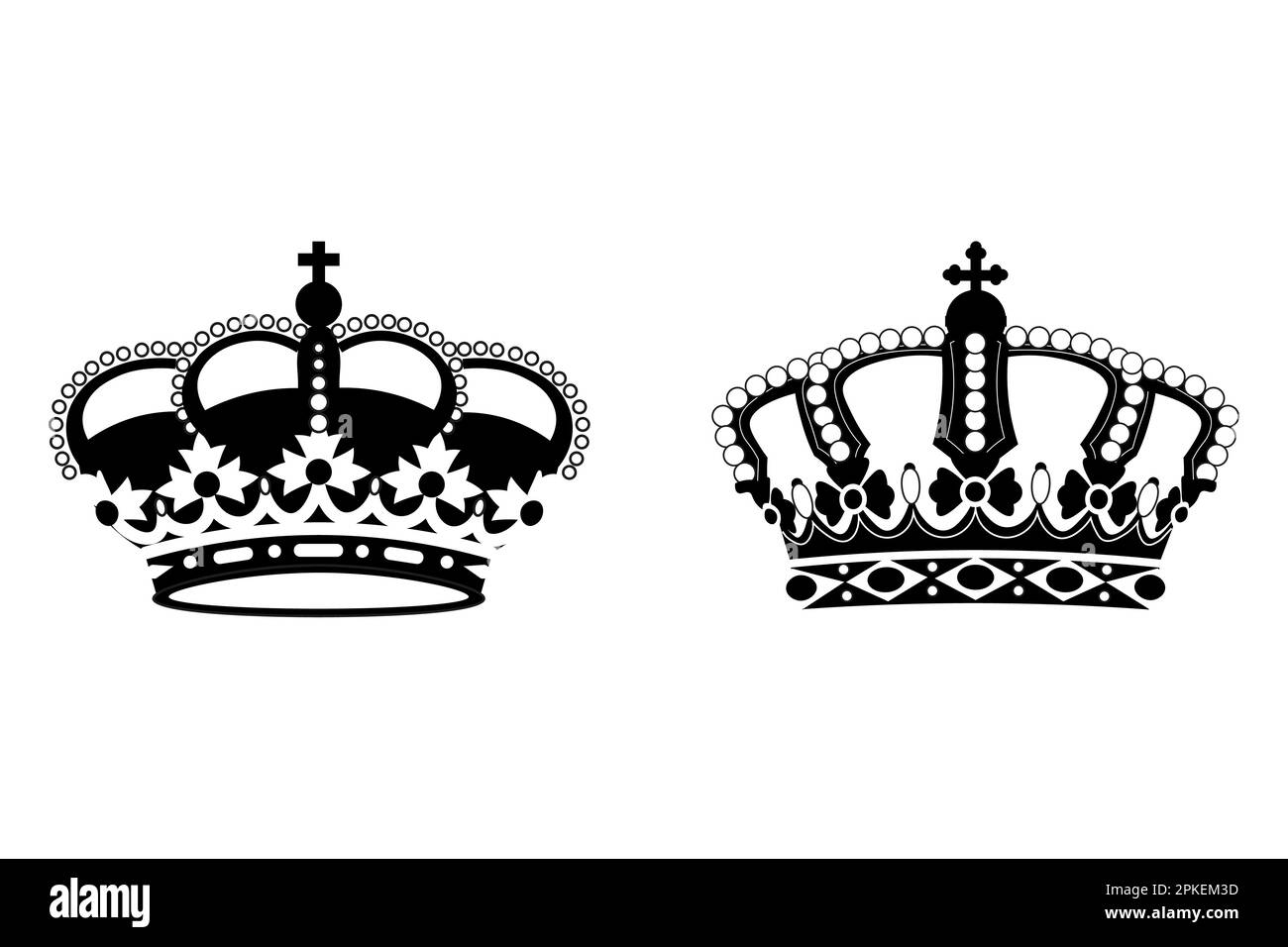 Silhouette icône couronne sur fond blanc Illustration de Vecteur