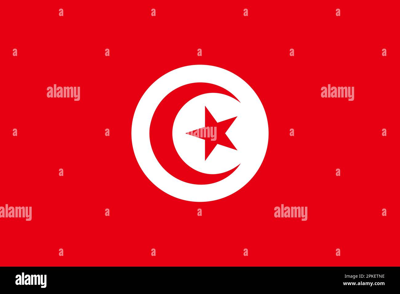 Drapeau national officiel de Tunisie Illustration de Vecteur