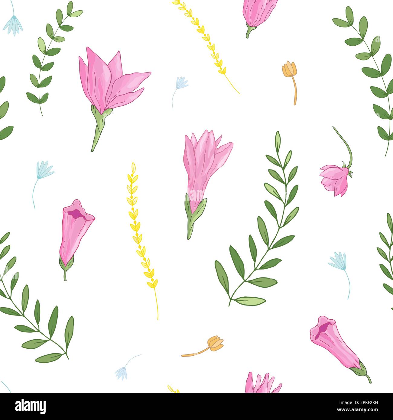 Motif fleurs roses sans coutures Illustration de Vecteur