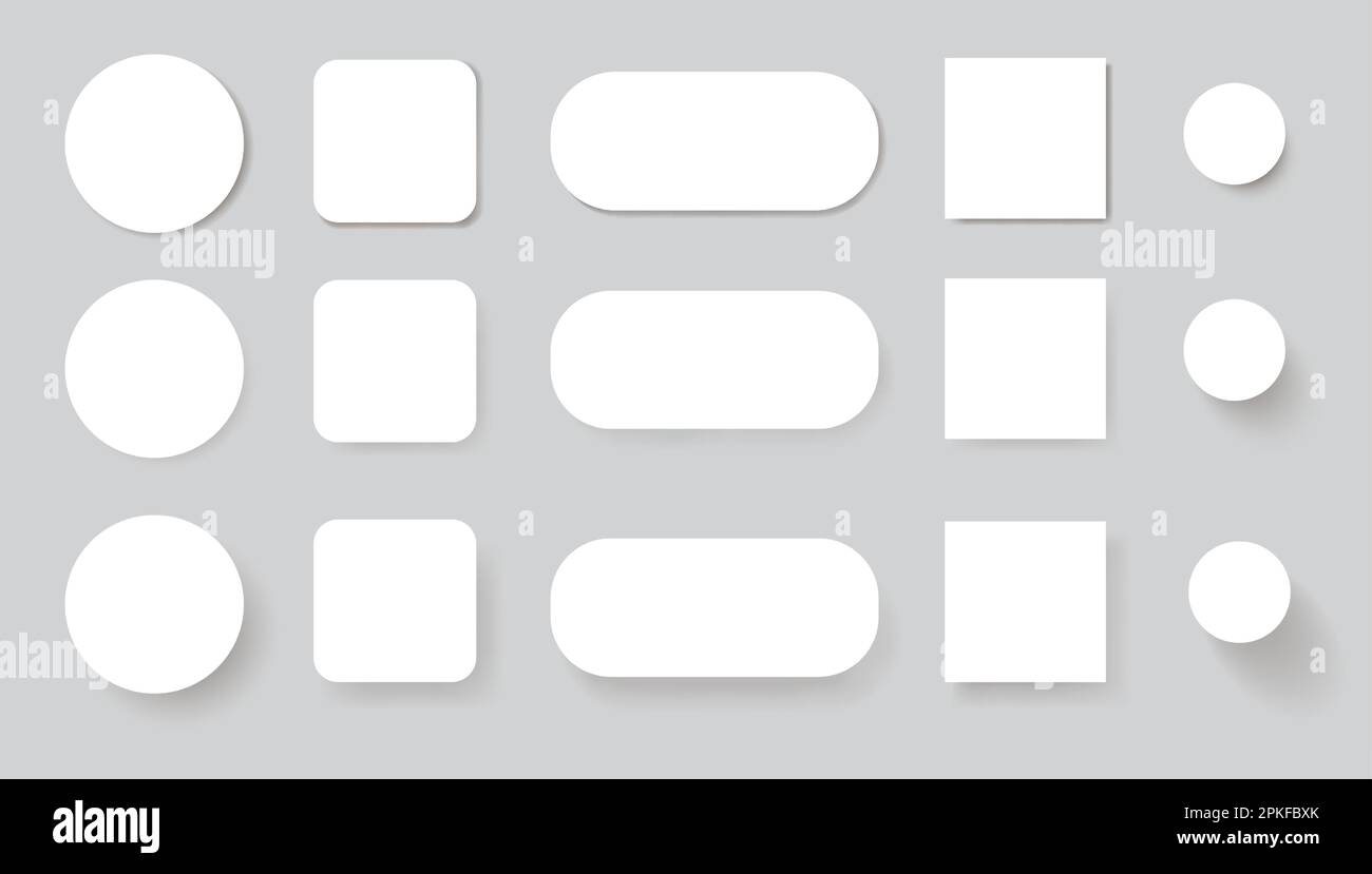 Ombres des boutons. Icônes d'interface utilisateur modernes, simples et minimalistes, formes simples badges ronds et carrés. Ensemble de boutons i isolés par vecteur Illustration de Vecteur Ombres des boutons. Icônes d'interface utilisateur modernes, simples et minimalistes, formes simples badges ronds et carrés. Ensemble de boutons i isolés par vecteur Illustration de Vecteur