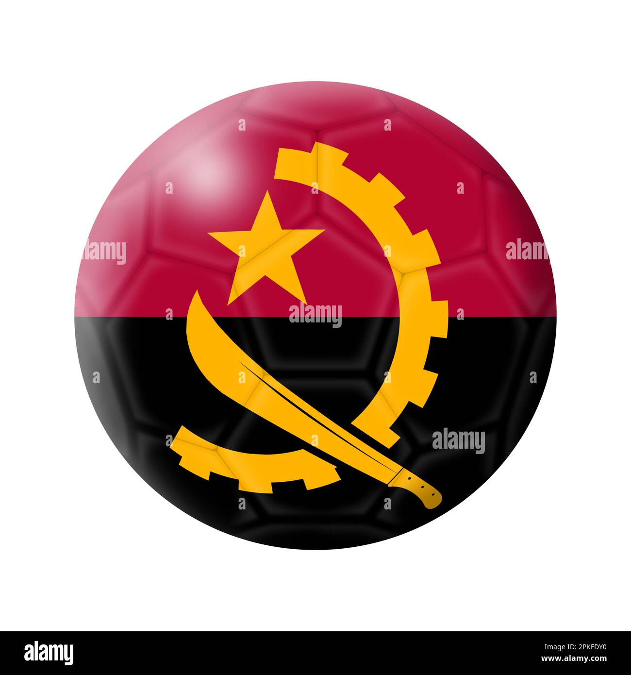 Illustration du ballon de football Angola 3D avec chemin de coupure Banque D'Images