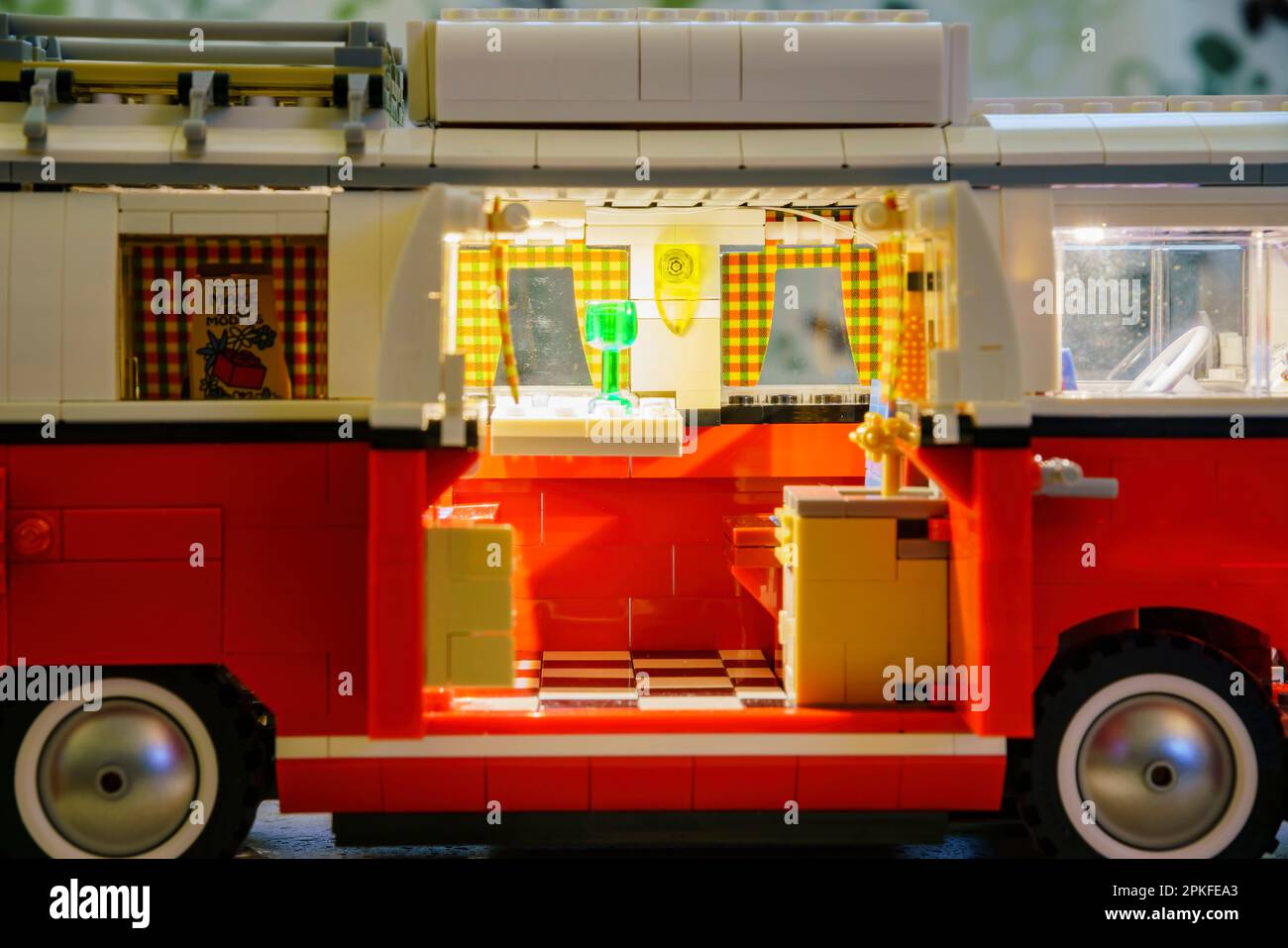 Los Angeles, 20 2017 MAI - gros plan d'une fourgonnette lego Volkswagen T2 Banque D'Images