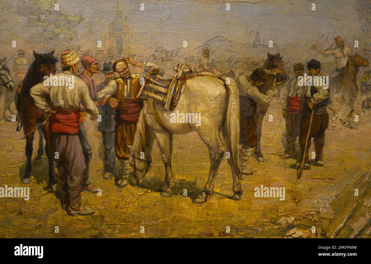 Grigor (Gocho) Savov (1880-1966). Pintor búlgaro. Marché à cheval. Détails. Galerie nationale d'art. Sofia. Bulgarie. Auteur: Grigor (Gocho) Savov (1880-1966). Peintre bulgare. Banque D'Images