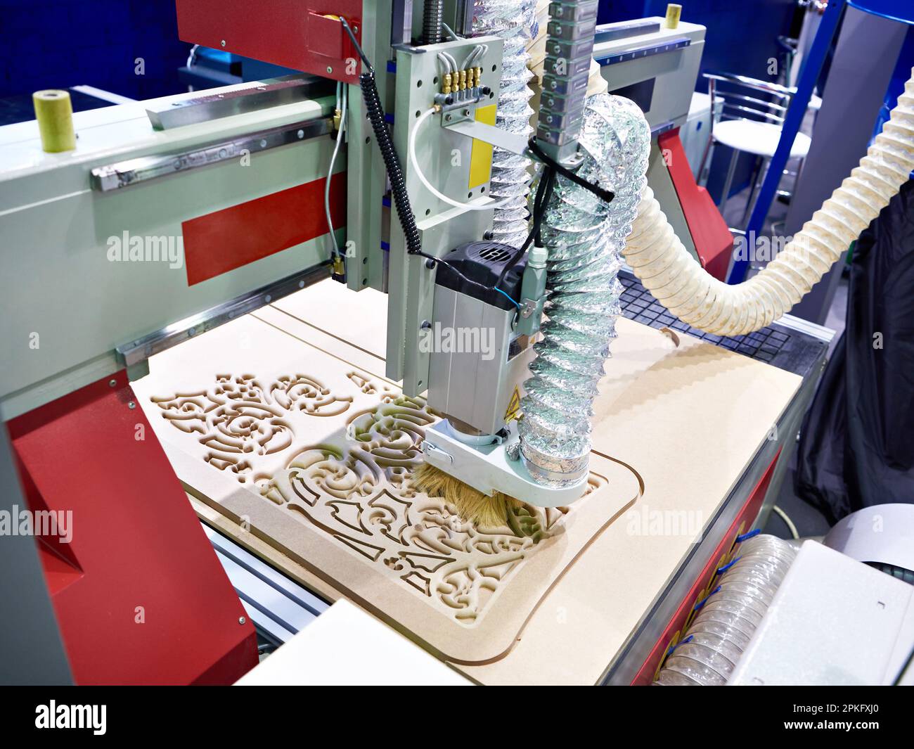 Machine de gravure de fraisage industriel Banque D'Images