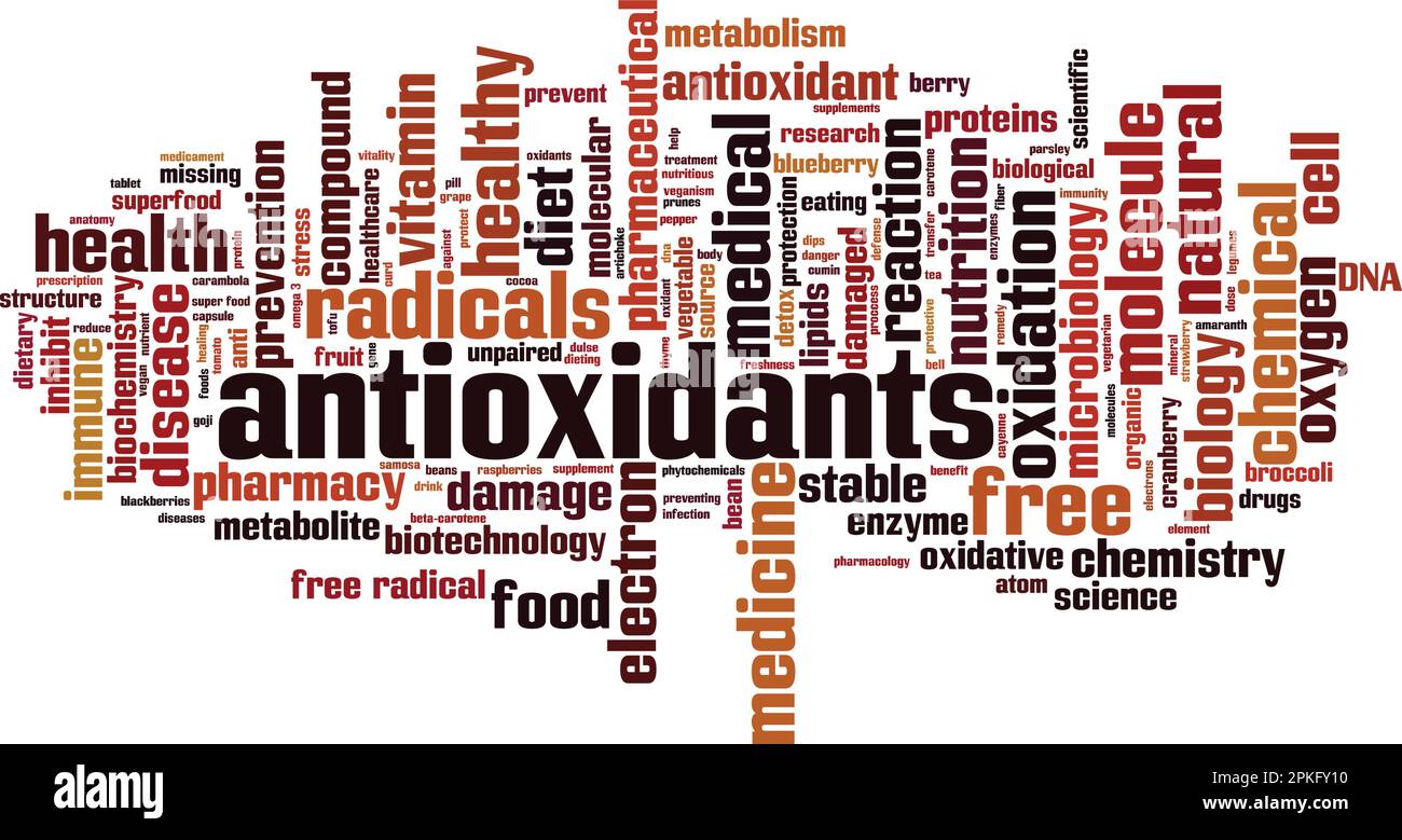 Concept de nuage de mots antioxydants. Collage de mots sur les antioxydants. Illustration vectorielle Illustration de Vecteur