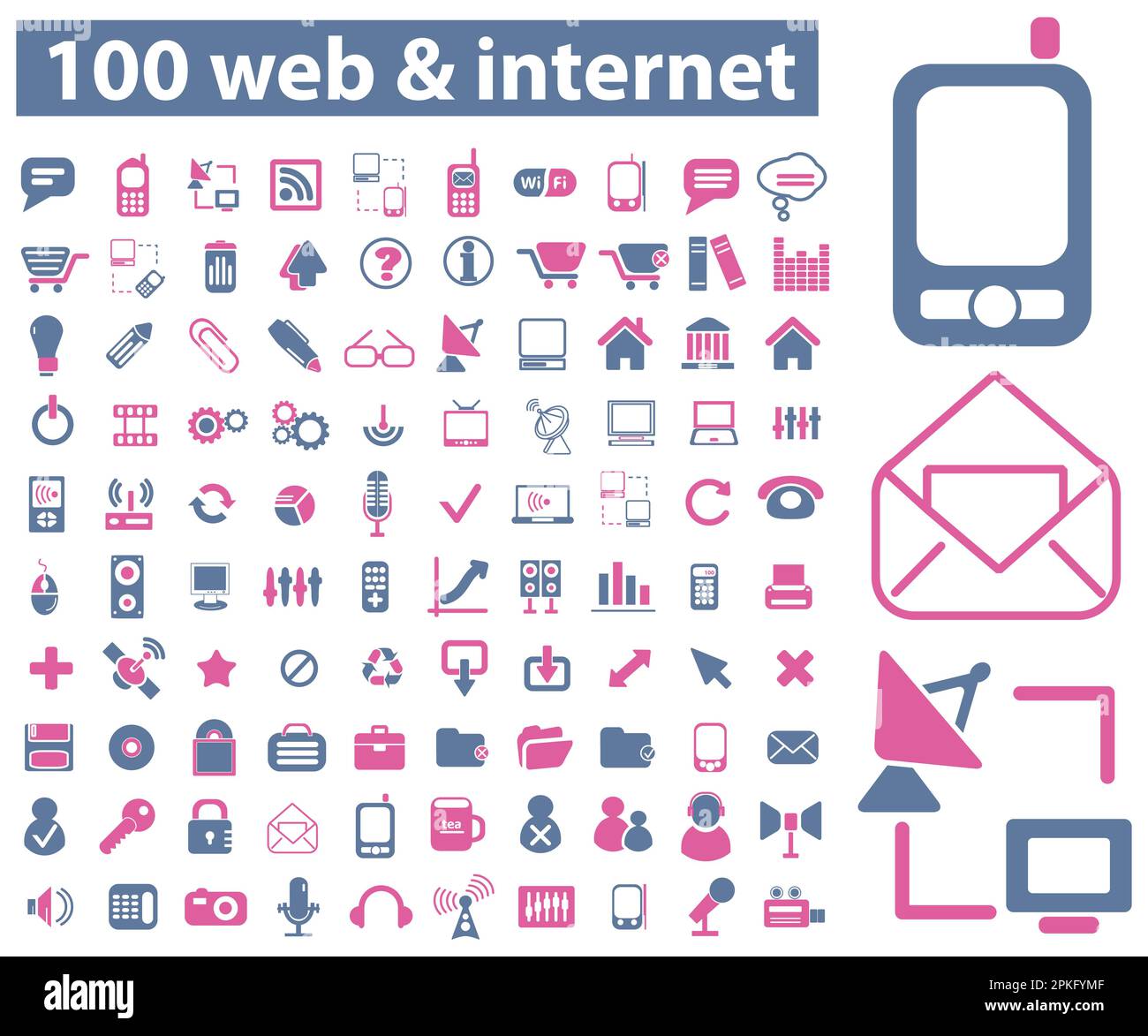 Un ensemble de 100 icônes Web et Internet illustration vectorielle Illustration de Vecteur