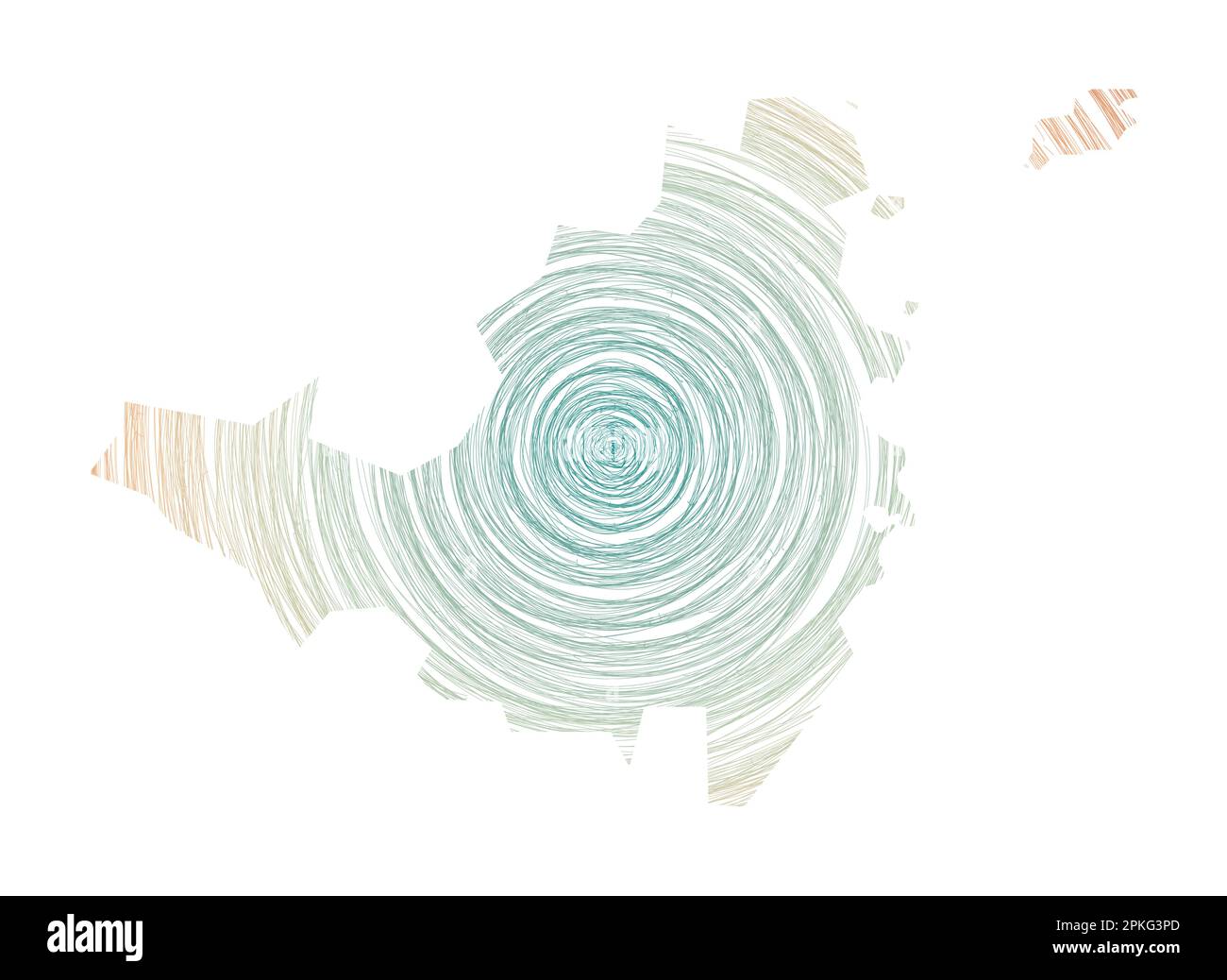 Carte de Saint Martin remplie de cercles concentriques. Cercles de style d'esquisse en forme d'îlot. Illustration vectorielle. Illustration de Vecteur