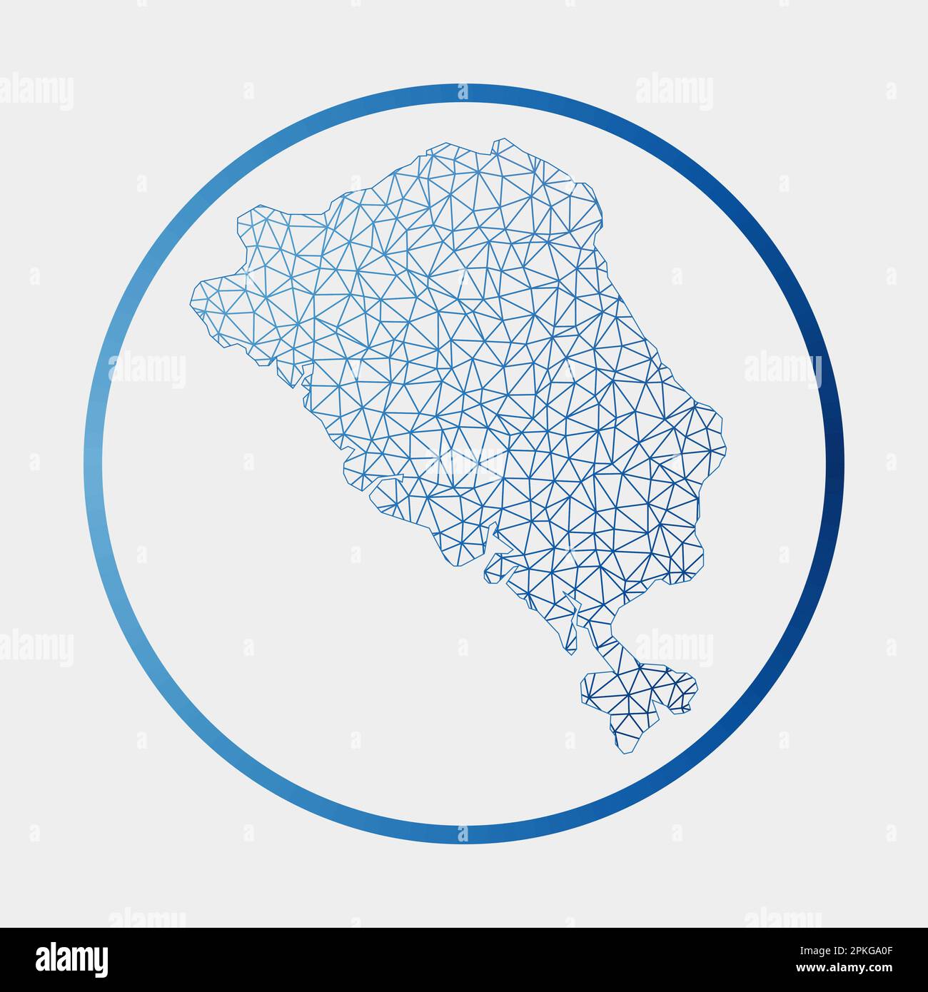 Icône Île du côlon. Carte du réseau de l'île. Signe Colon rond avec anneau dégradé. Technologie, internet, réseau, concept de télécommunication. Illustration de Vecteur