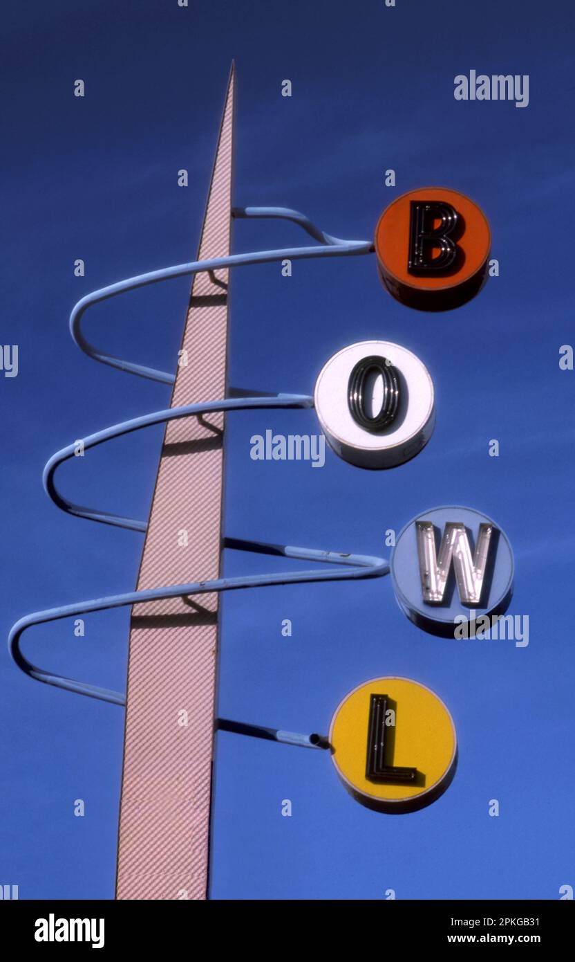 Panneau de bowling vintage près de long Beach, CA Banque D'Images