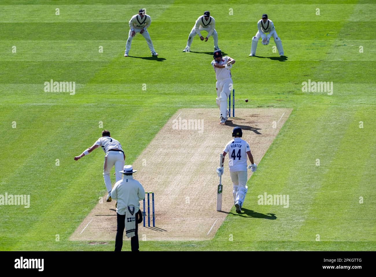 LONDRES, ROYAUME-UNI. 07 avril 2023. M Critchley d'Essex (au centre) en action pendant LV=Insurance County Championship Middlesex v Essex au terrain de cricket de Lord's vendredi, 07 avril 2023 à LONDRES, EN ANGLETERRE. Credit: Taka Wu/Alay Live News Banque D'Images