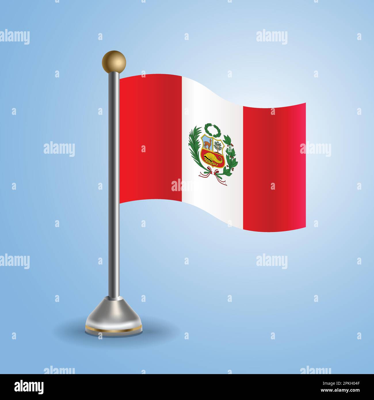 Drapeau de la table d'état du Pérou. Symbole national, illustration vectorielle Illustration de Vecteur