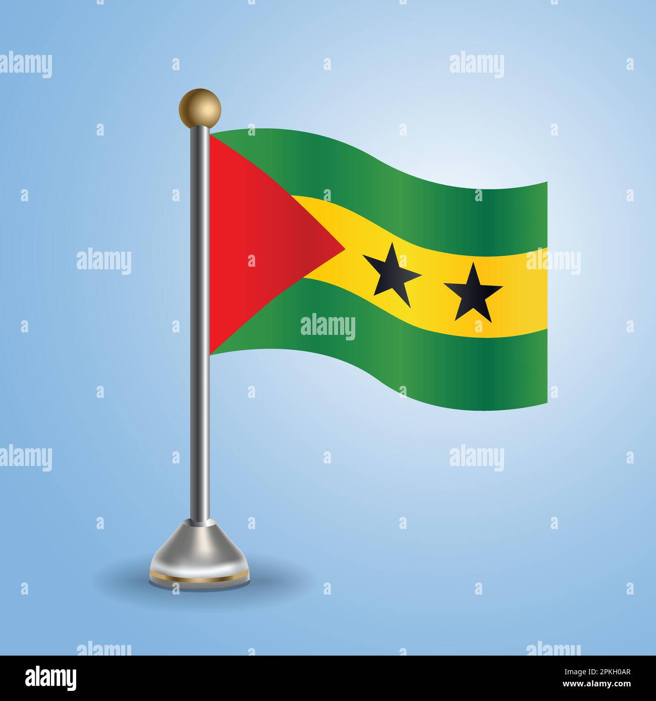 Drapeau de la table d'état de Sao Tomé-et-principe. Symbole national, illustration vectorielle Illustration de Vecteur