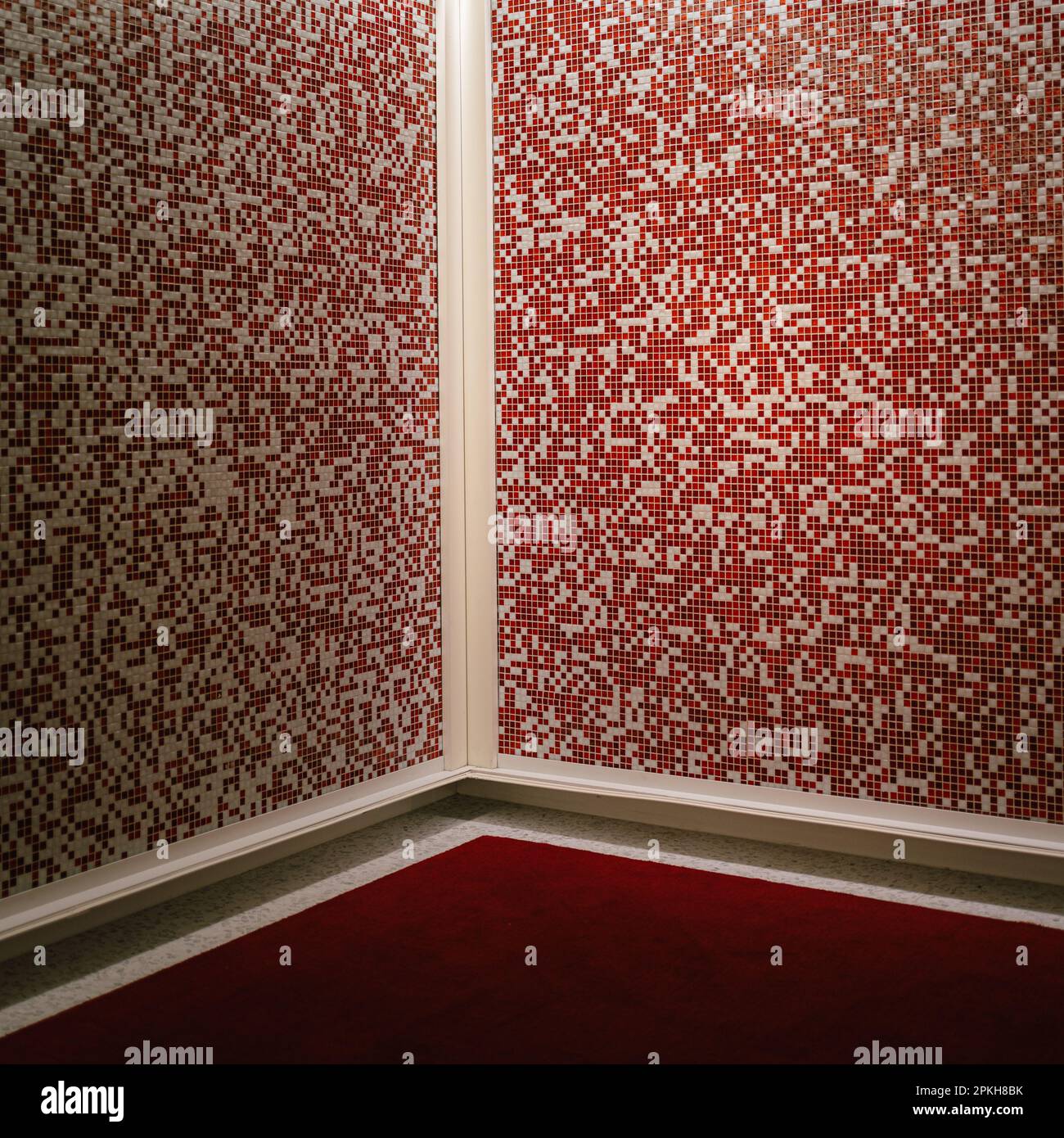 Mur de carrelage au TWA Hotel, Queens, New York Banque D'Images