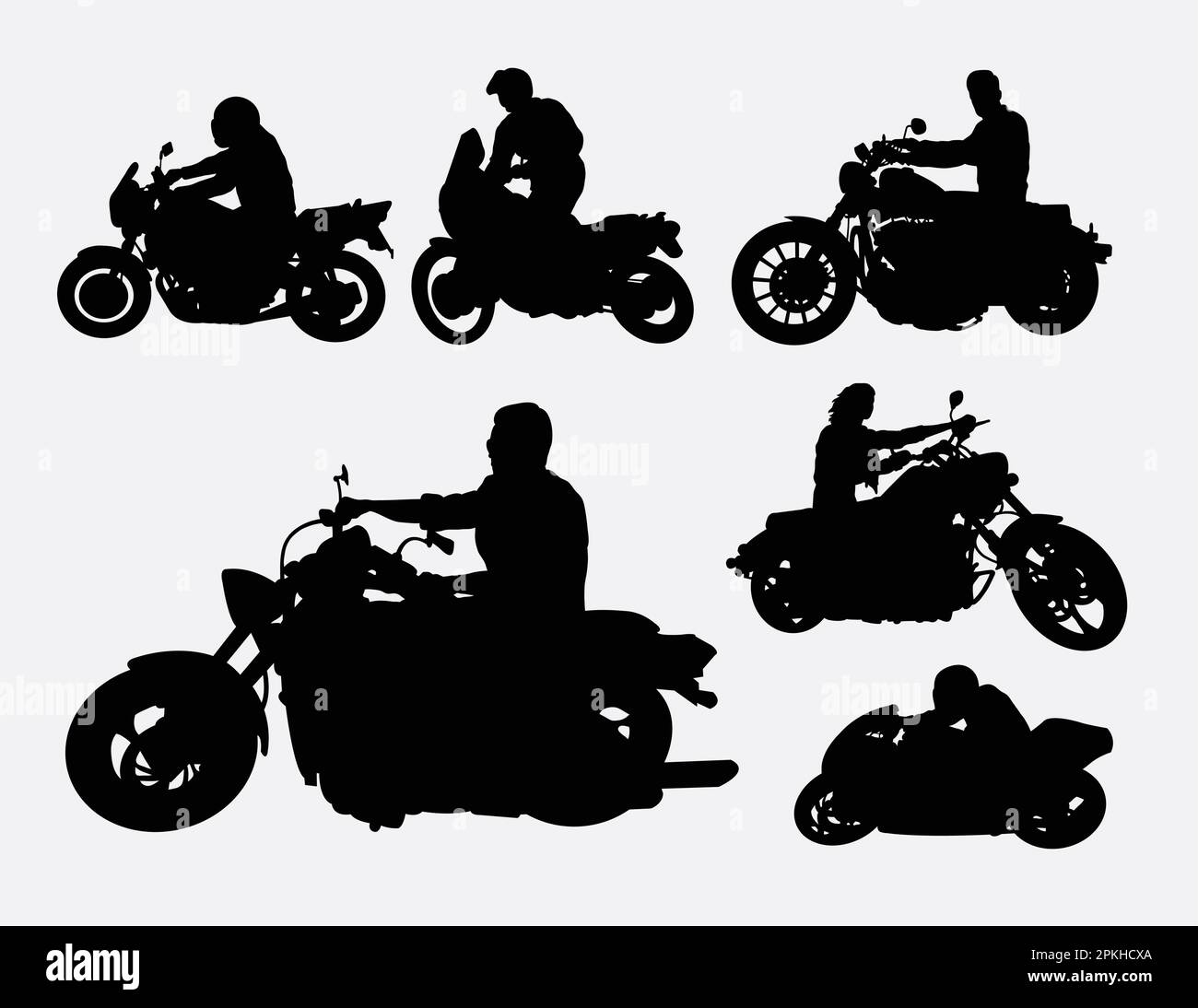 Personnes en moto Illustration de Vecteur