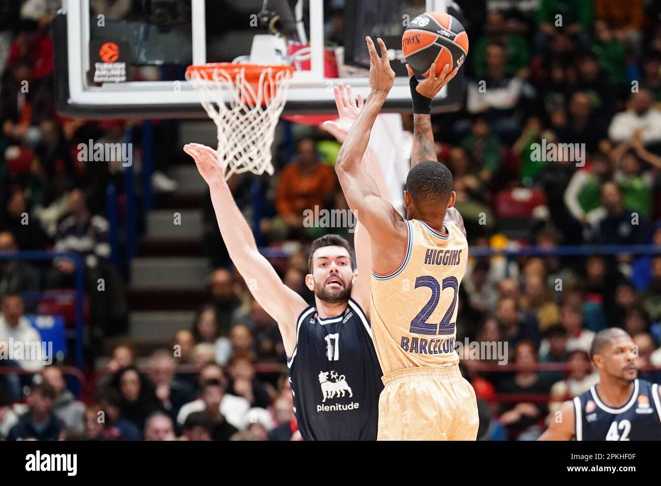 Forum d'Assago, Milan, Italie, 07 avril 2023, Cory Higgins (FC BARCELONE) pendant EA7 Emporio Armani Milano contre FC Barcelone - Basketball EuroLeague Banque D'Images