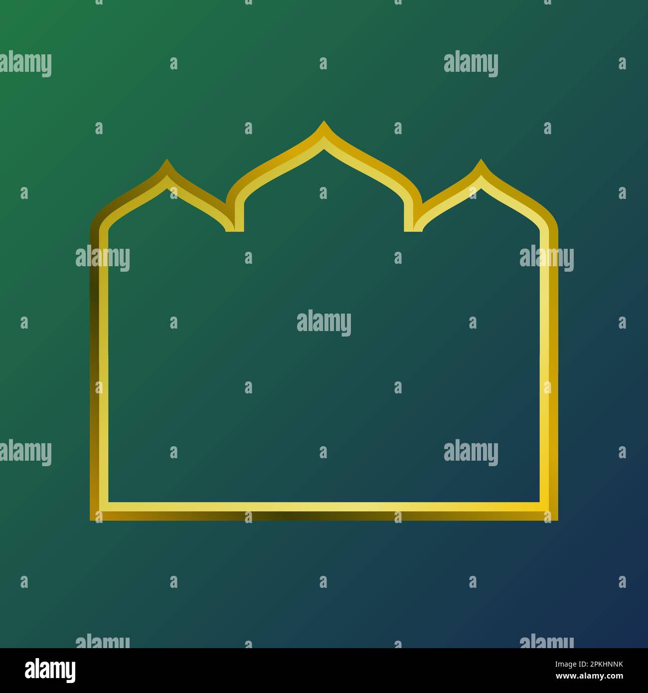 Cadre arabe doré de luxe bordure. Motif d'ornement islamique. Bagde ...