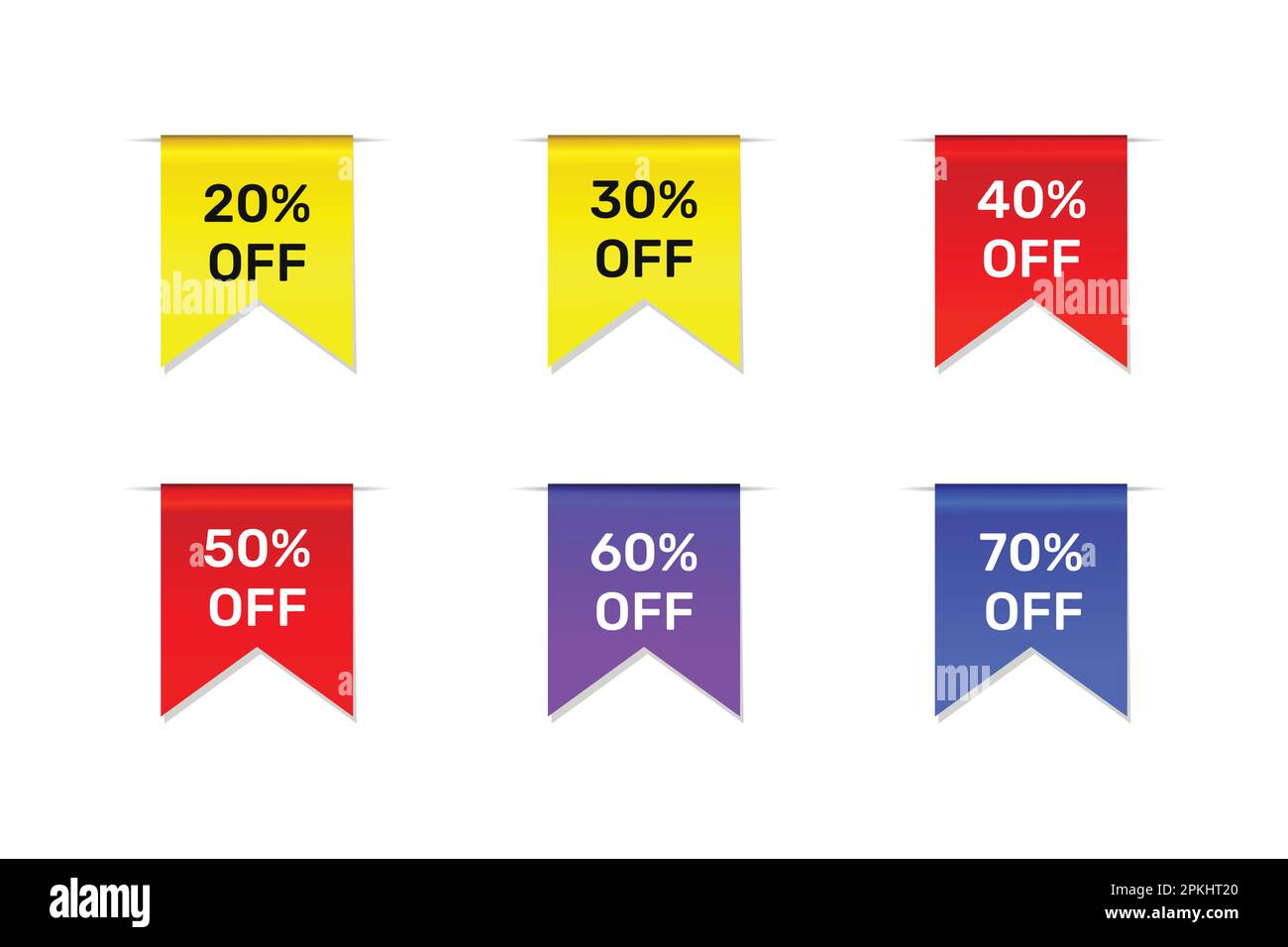 Collection vectorielle d'autocollants et de badges promotionnels avec différents motifs de remise. Illustration de Vecteur
