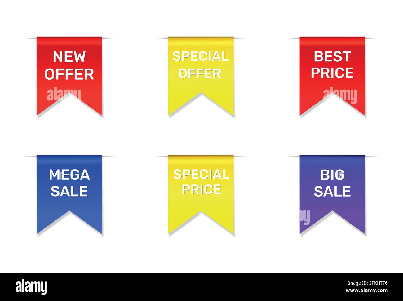 Collection vectorielle d'autocollants et de badges promotionnels avec différents motifs de remise. Illustration de Vecteur