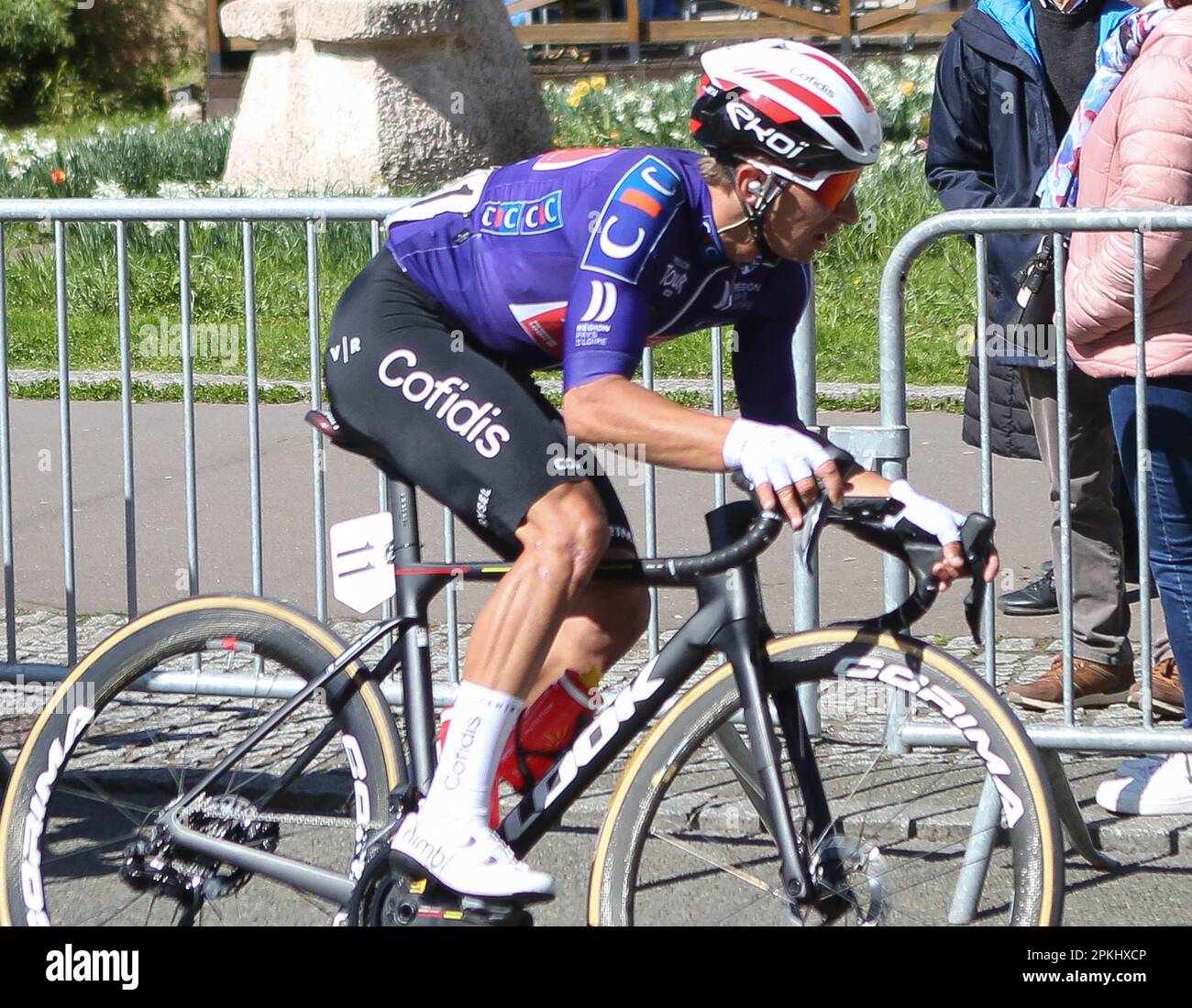 Le Mans, France. 07th avril 2023. COQUARD Bryan de Cofidis pendant la région pays de la Loire Tour 2023, UCI Europe Tour course cycliste, étape 4, Sablé-sur-Sarthe - le Mans (177, 8 km) sur 7 avril 2023 au Mans, France - photo Laurent Lairys/ABACAPRESS.COM crédit: Abaca Press/Alay Live News Banque D'Images