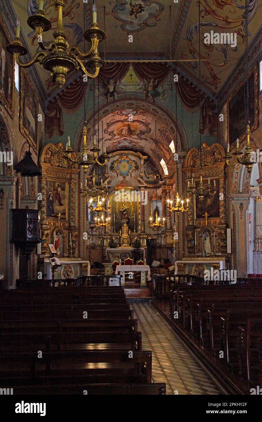 Église paroissiale baroque Igreja de Sao Vicente, Sao Vicente, Madère, Portugal Banque D'Images