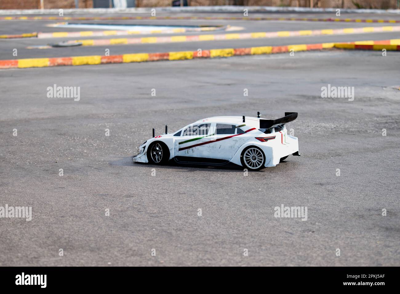 Isolé drift RC blanc et bandes onRoad Touring car de gros