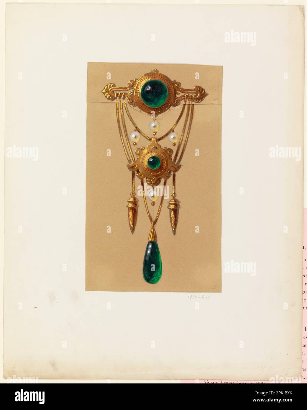 Design pour une broche or et Cabochon Gem CA. 1855 par Alexis Falize Photo  Stock - Alamy