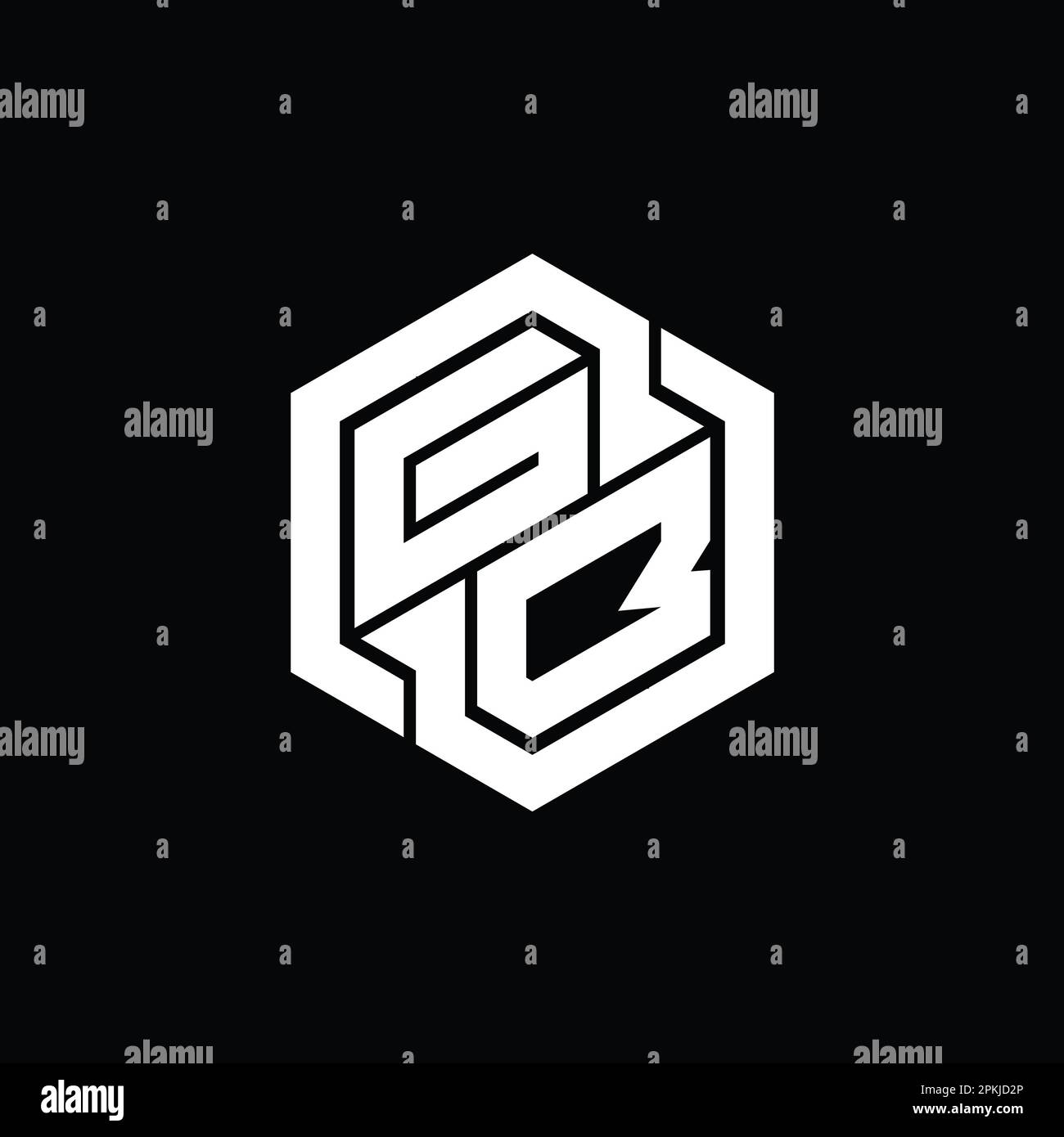GB logo monogramme jeu avec modèle de conception de forme géométrique hexagonale Banque D'Images