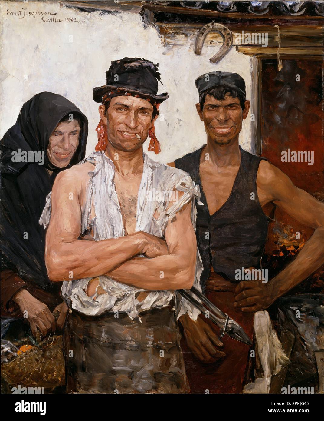 Espagnol Blacksmiths 1882 par Ernst Josephson Banque D'Images