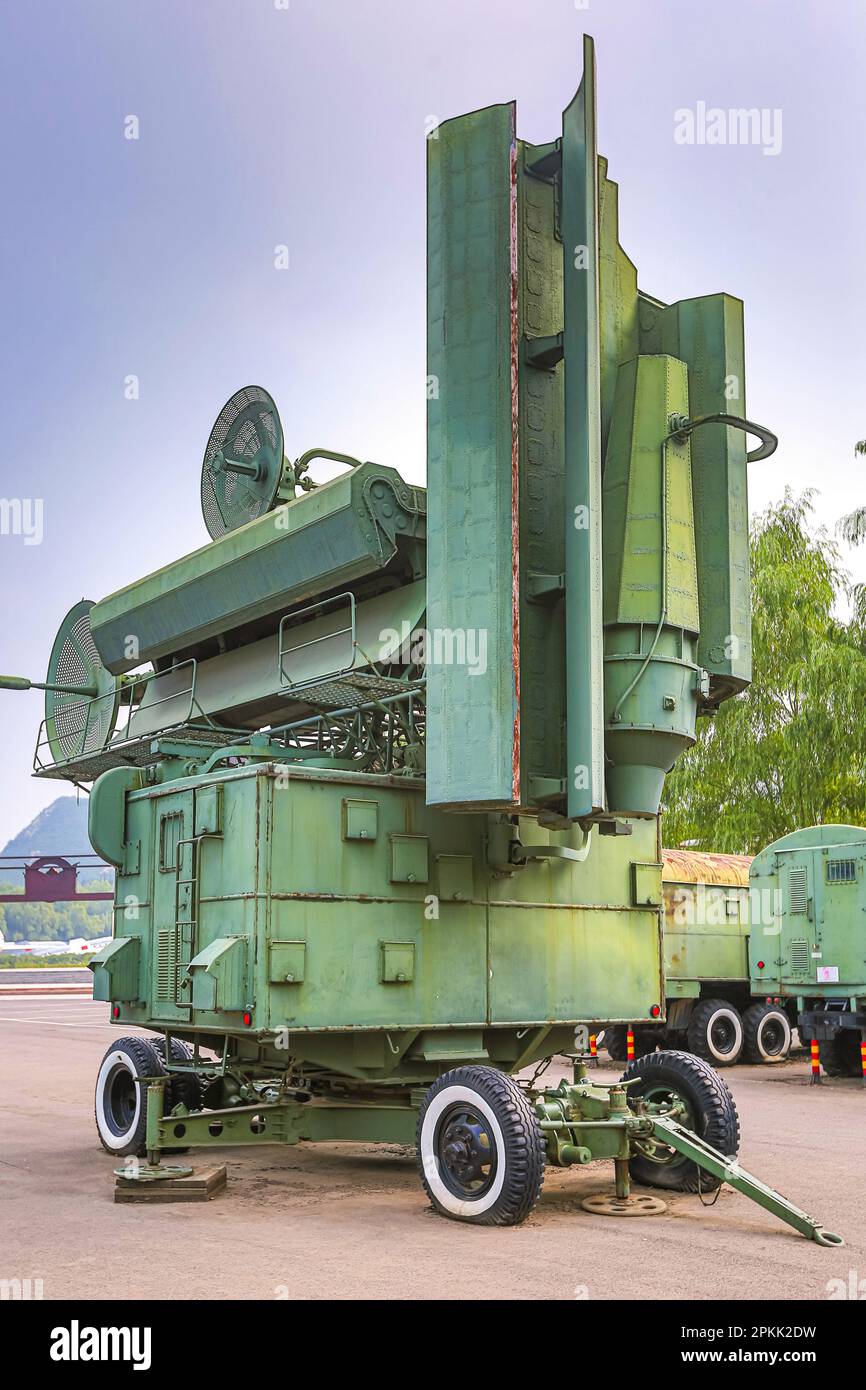 Système antiaérien au Musée de l'aviation militaire de Chine, Beijing Banque D'Images