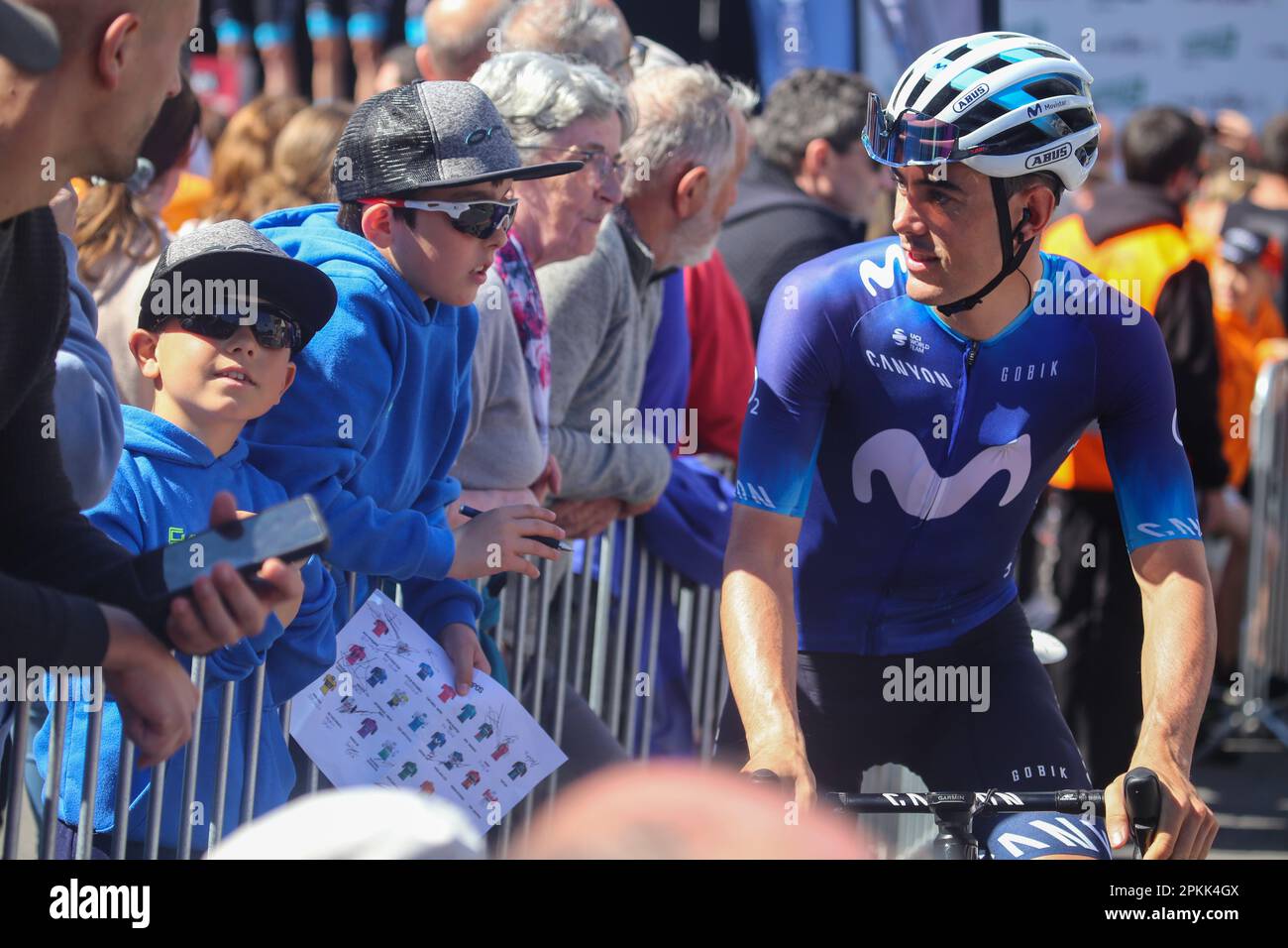 Amorebieta-Etxano, Euskadi, Espagne. 7th avril 2023. Ekin, Espagne, 07th avril 2023 : Alex Aramburu, pilote de l'équipe Movistar pendant la phase 5th du pays basque Itzulia 2023 entre Ekin et Amorebieta-Etxano, sur 07 avril 2023, à Ekin, Espagne. (Credit image: © Alberto Brevers/Pacific Press via ZUMA Press Wire) USAGE ÉDITORIAL SEULEMENT! Non destiné À un usage commercial ! Crédit : ZUMA Press, Inc./Alay Live News Banque D'Images