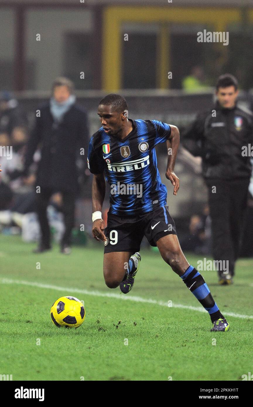 Milan, Italie, 15/01/2011 : Samuel ETO’o pendant le match Inter Bologna Banque D'Images