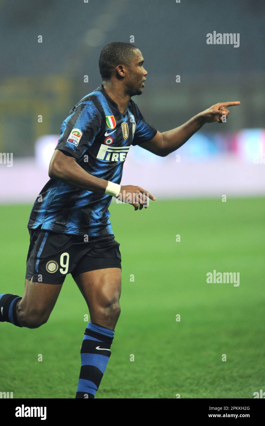 Milan, Italie, 15/01/2011 : Samuel ETO’o pendant le match Inter Bologna Banque D'Images