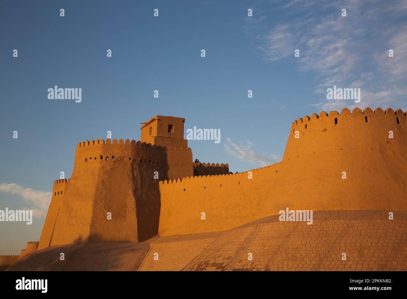 Mur de la forteresse, Ichon Qala (Itchan Kala), site du patrimoine mondial de l'UNESCO, Khiva, Ouzbékistan, Asie centrale, Asie Banque D'Images